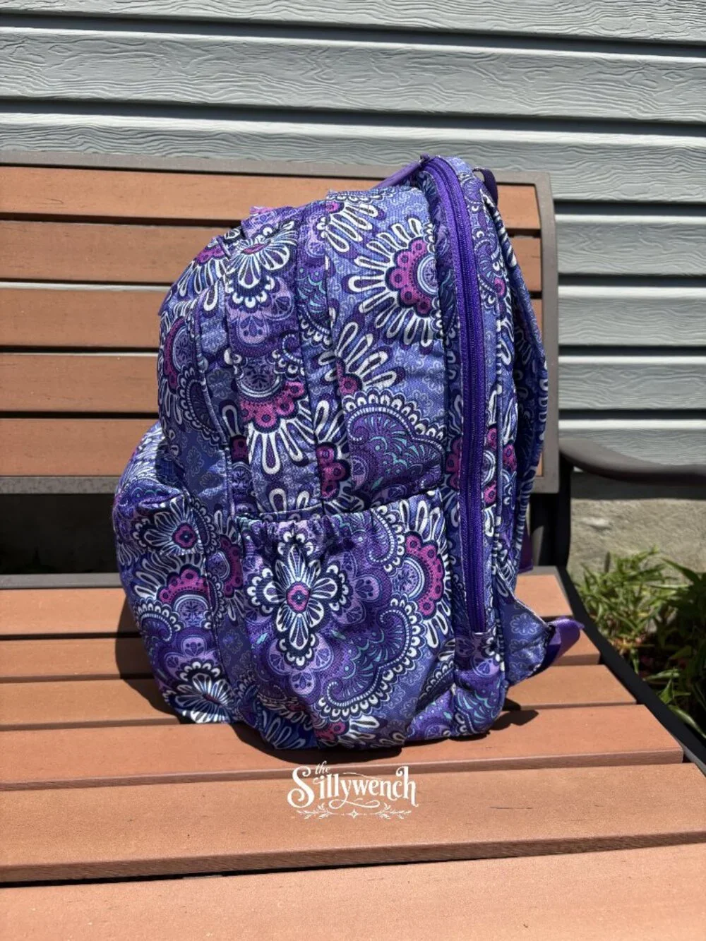 Vera Bradley Purple Medallion Paisley Grand Backpack in Lighten Up